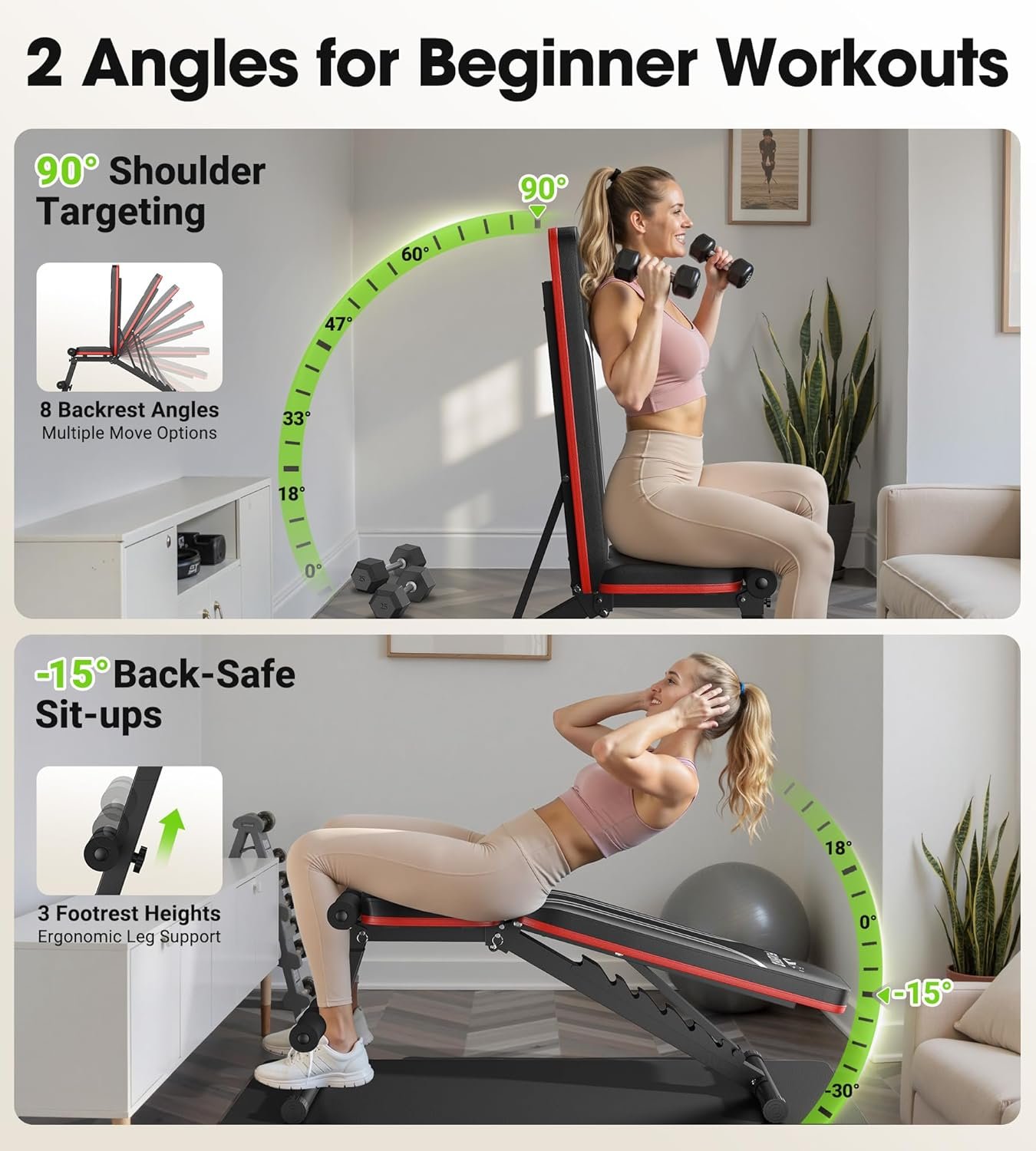 FLYBIRD Banc de musculation pliable - Vue de côté