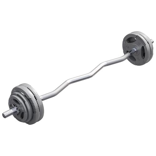 Gorilla Sports Barre Curl SZ 35kg - kit complet