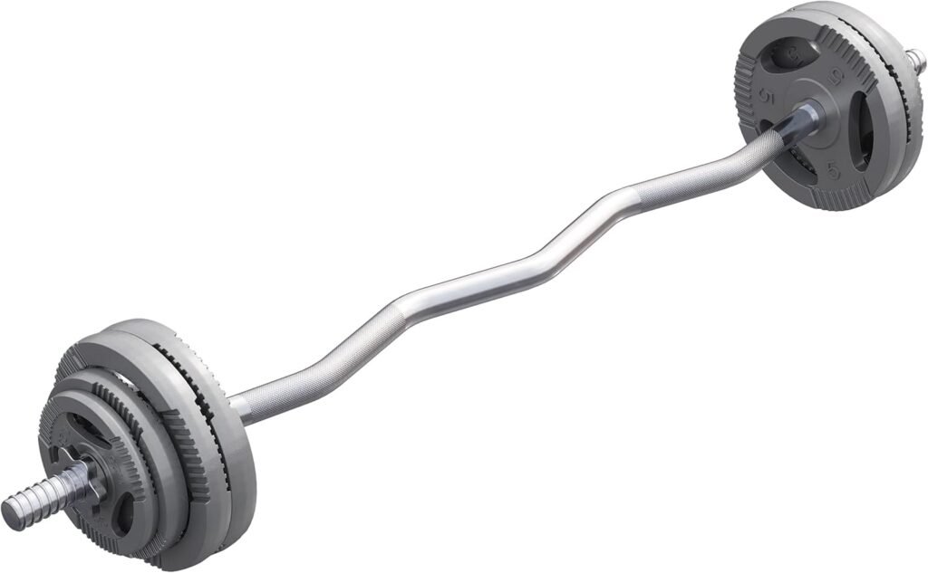 Gorilla Sports Barre Curl SZ 35 kg : kit évolutif