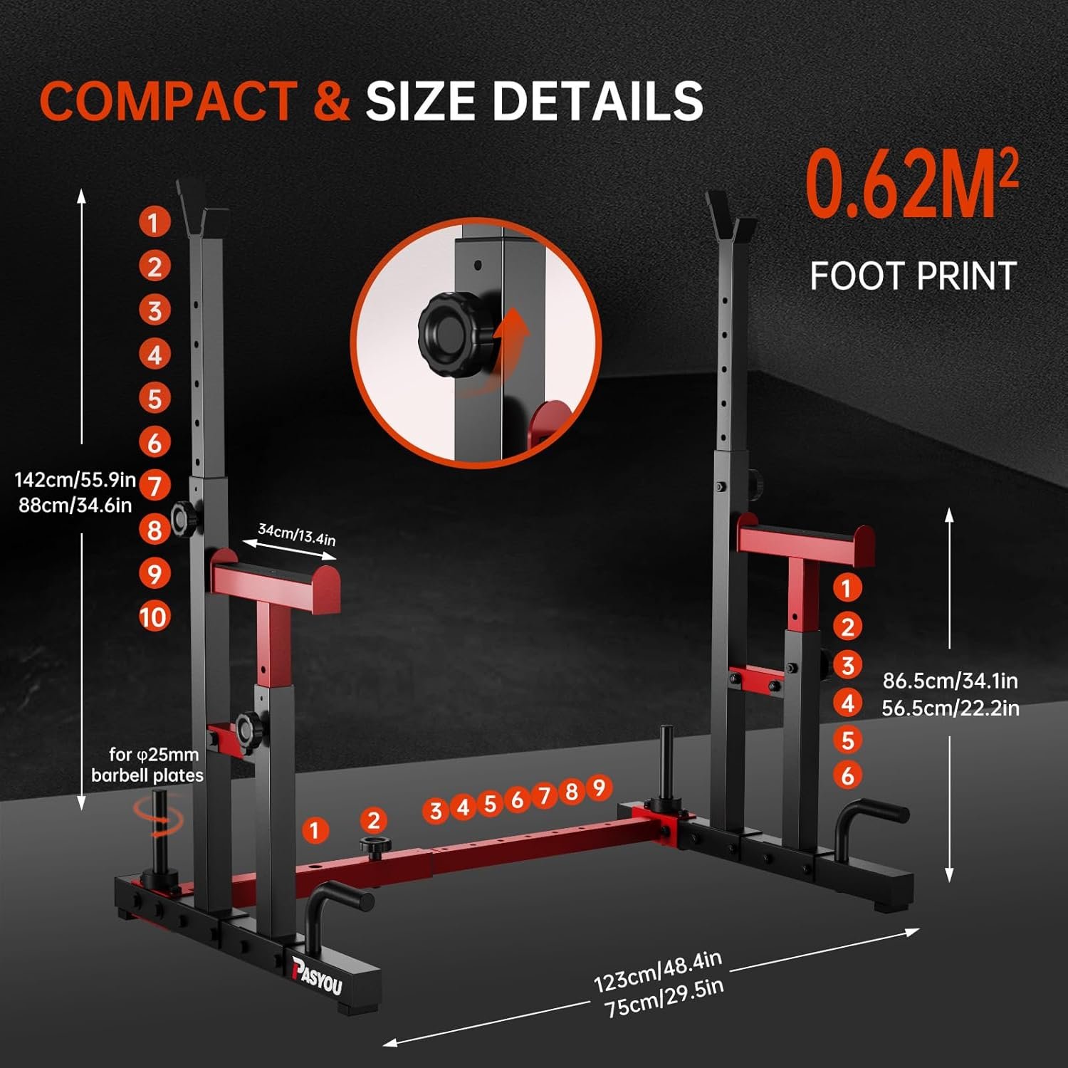 PASYOU cage squat - barre tractions et pull-up