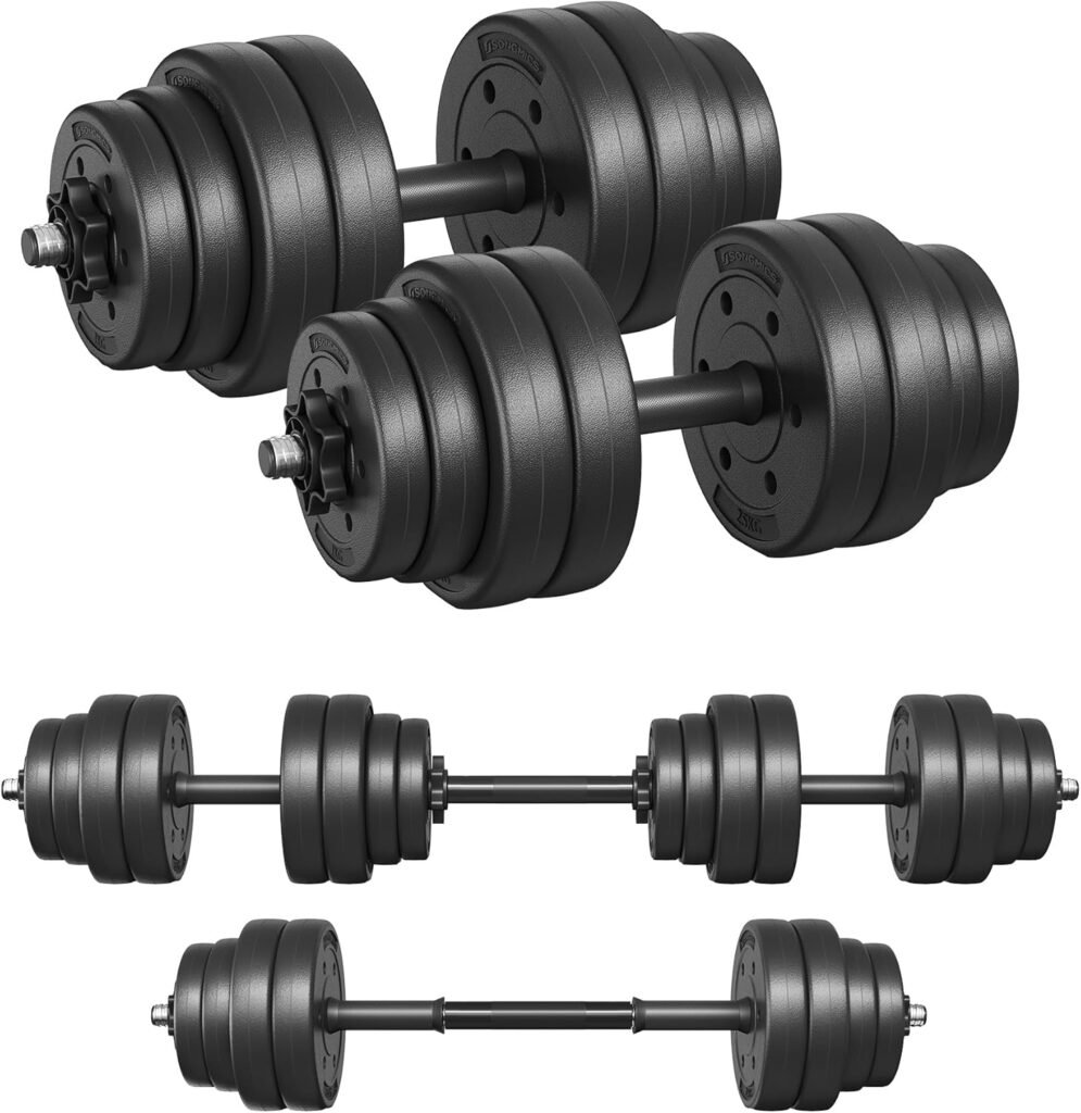 SONGMICS SYL30HBK 30 kg 2-en-1 : barre et haltères