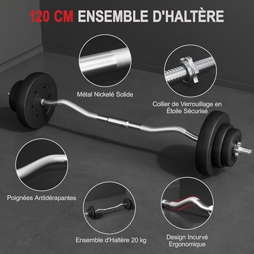 Yaheetech barre EZ 20kg - connexion et colliers