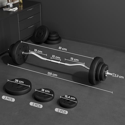 Yaheetech barre EZ 20kg - détail disques