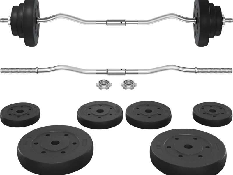 Yaheetech Ensemble Musculation 20 kg : kit barre EZ + disques le moins cher du marché