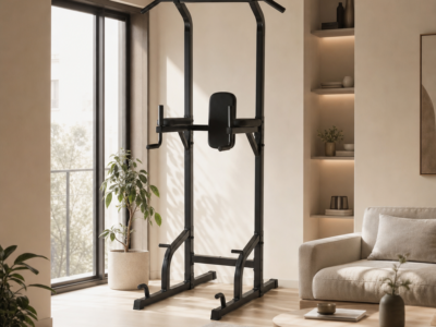 Chaise romaine power tower dans un coin d'appartement lumineux