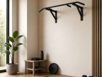 Barre de traction murale dans un coin home gym lumineux