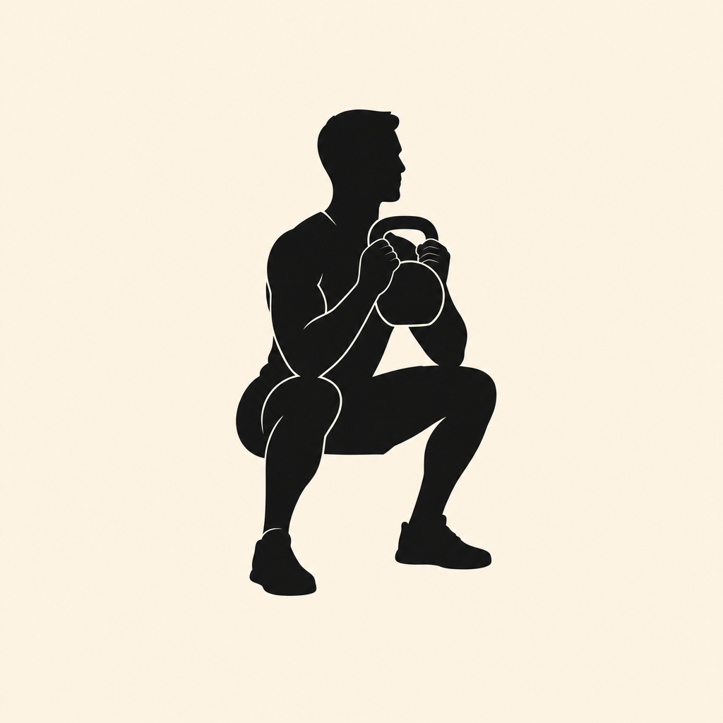 Illustration du goblet squat au kettlebell