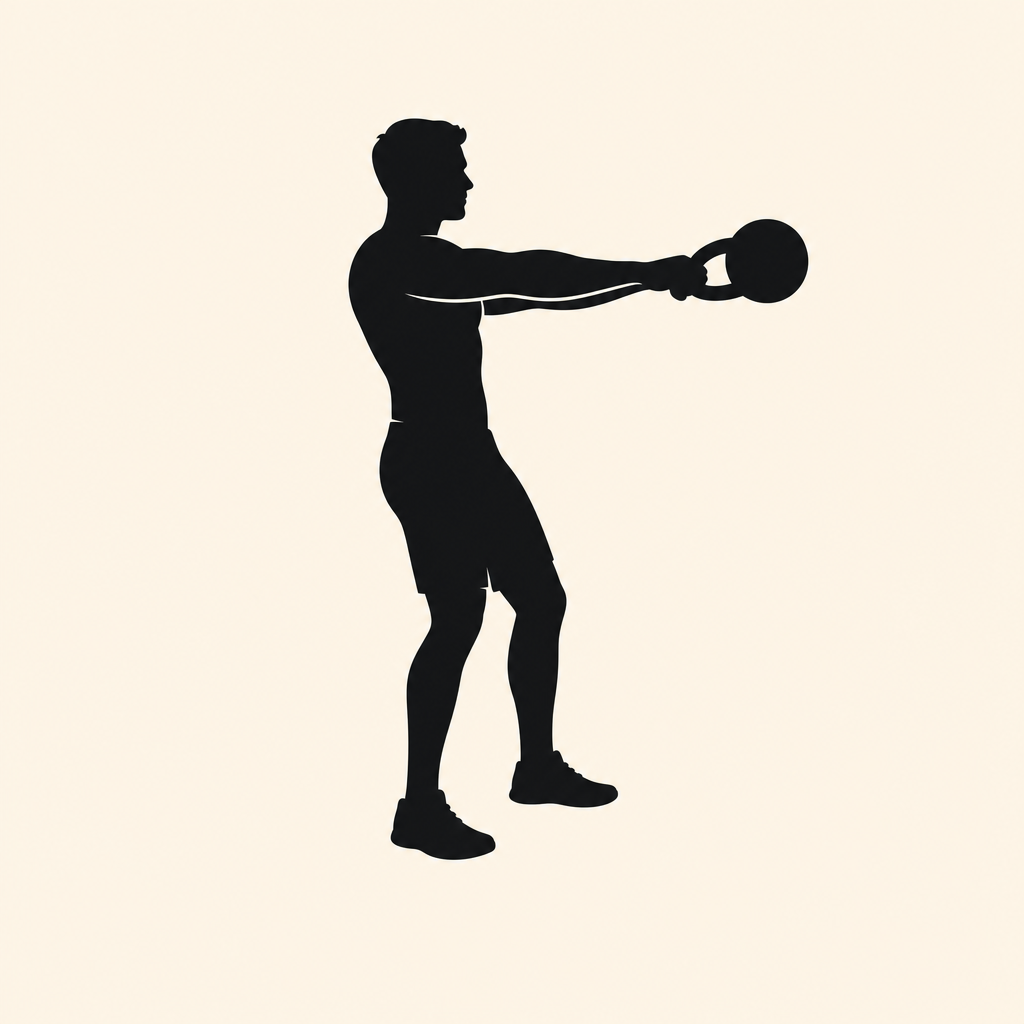 Illustration du kettlebell swing russe (à hauteur de poitrine)
