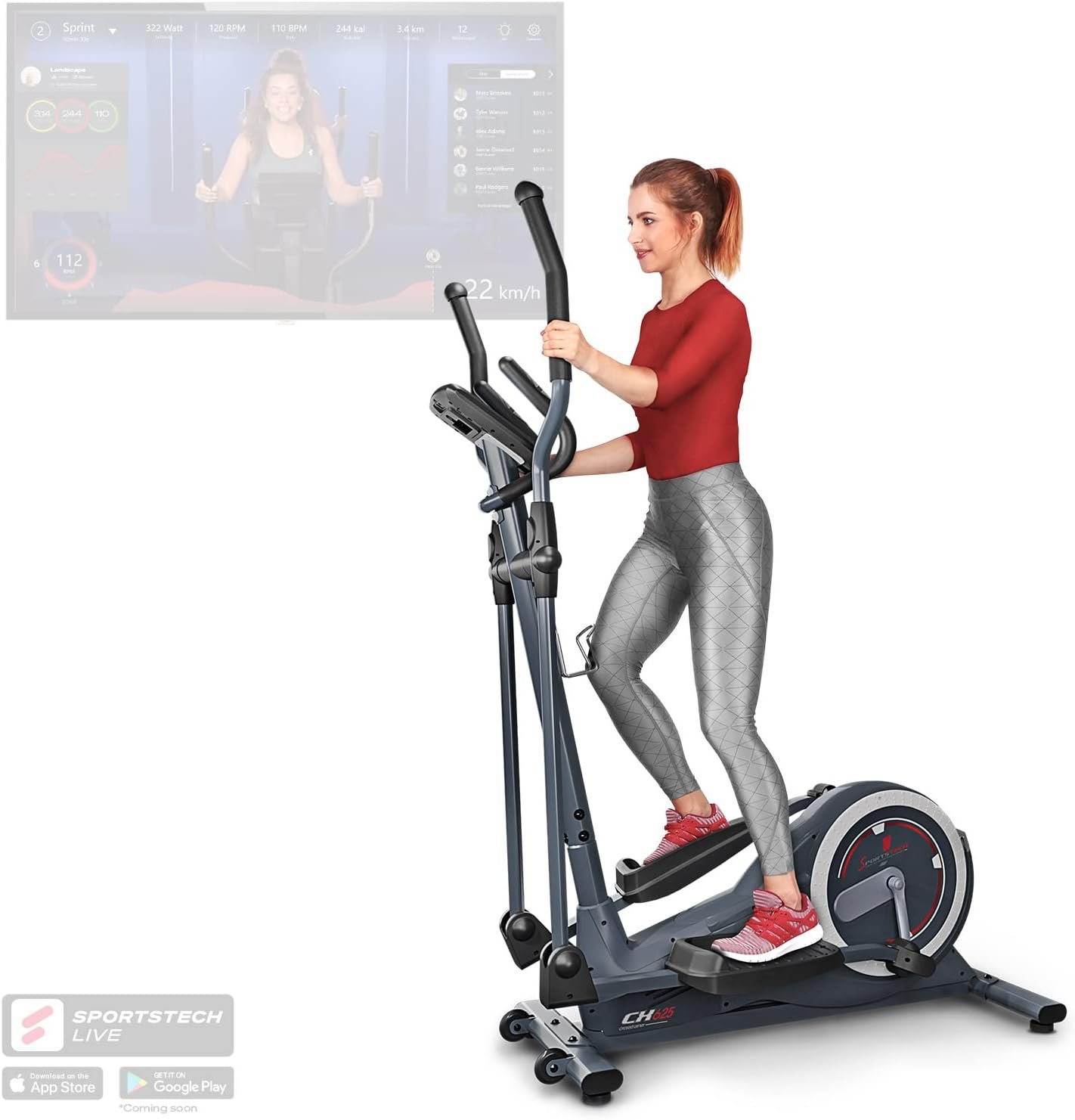 Vélo elliptique connecté Sportstech CX625 à volant lourd