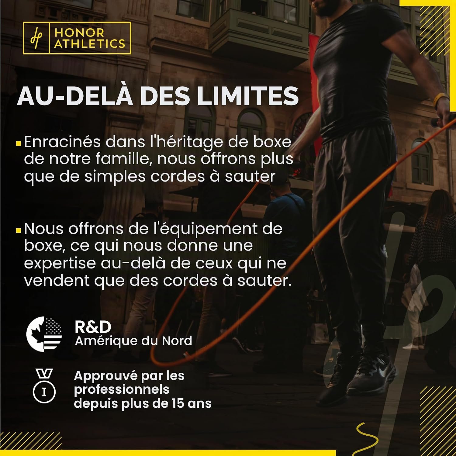 Corde à sauter lestée Honor Athletics en usage boxe
