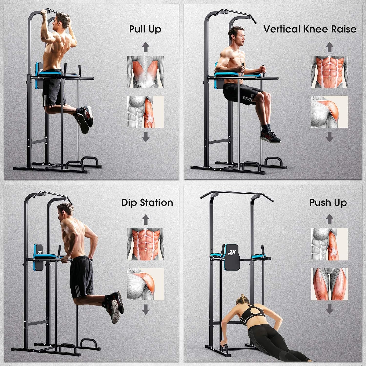 Station JX FITNESS Power Tower, vue de détail