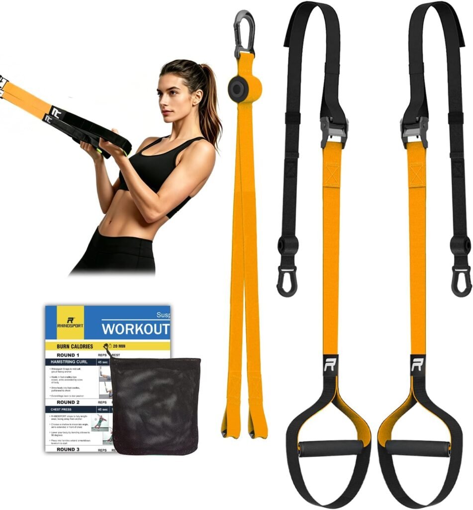 RHINOSPORT Sangles de Suspension : l’atelier poids du corps sans perçage à petit prix