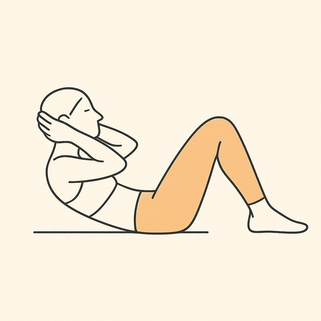 Crunch abdominal, illustration croquis