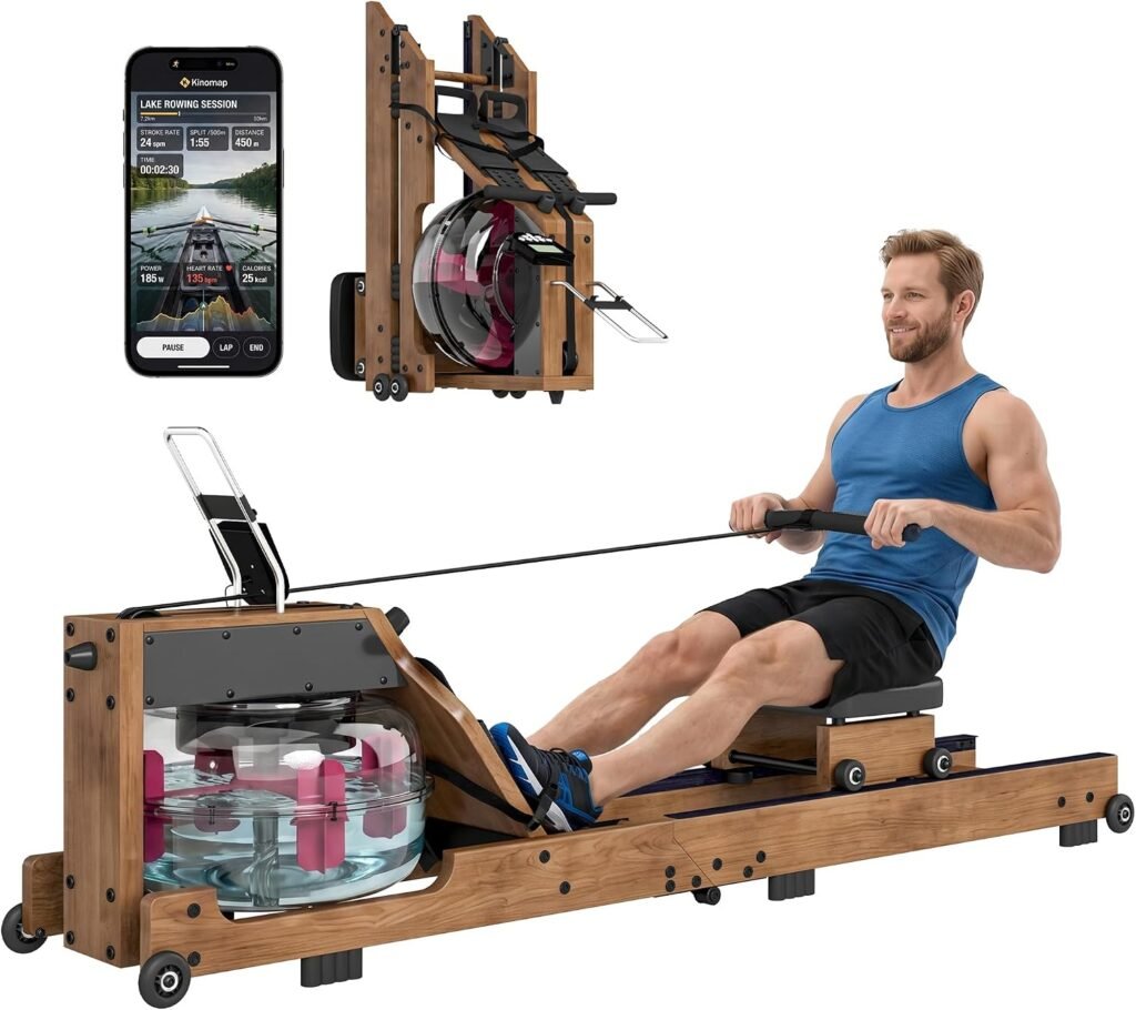 SPORTNOW Rameur à Eau Pliable en Bois : le ressenti de l’aviron à la maison