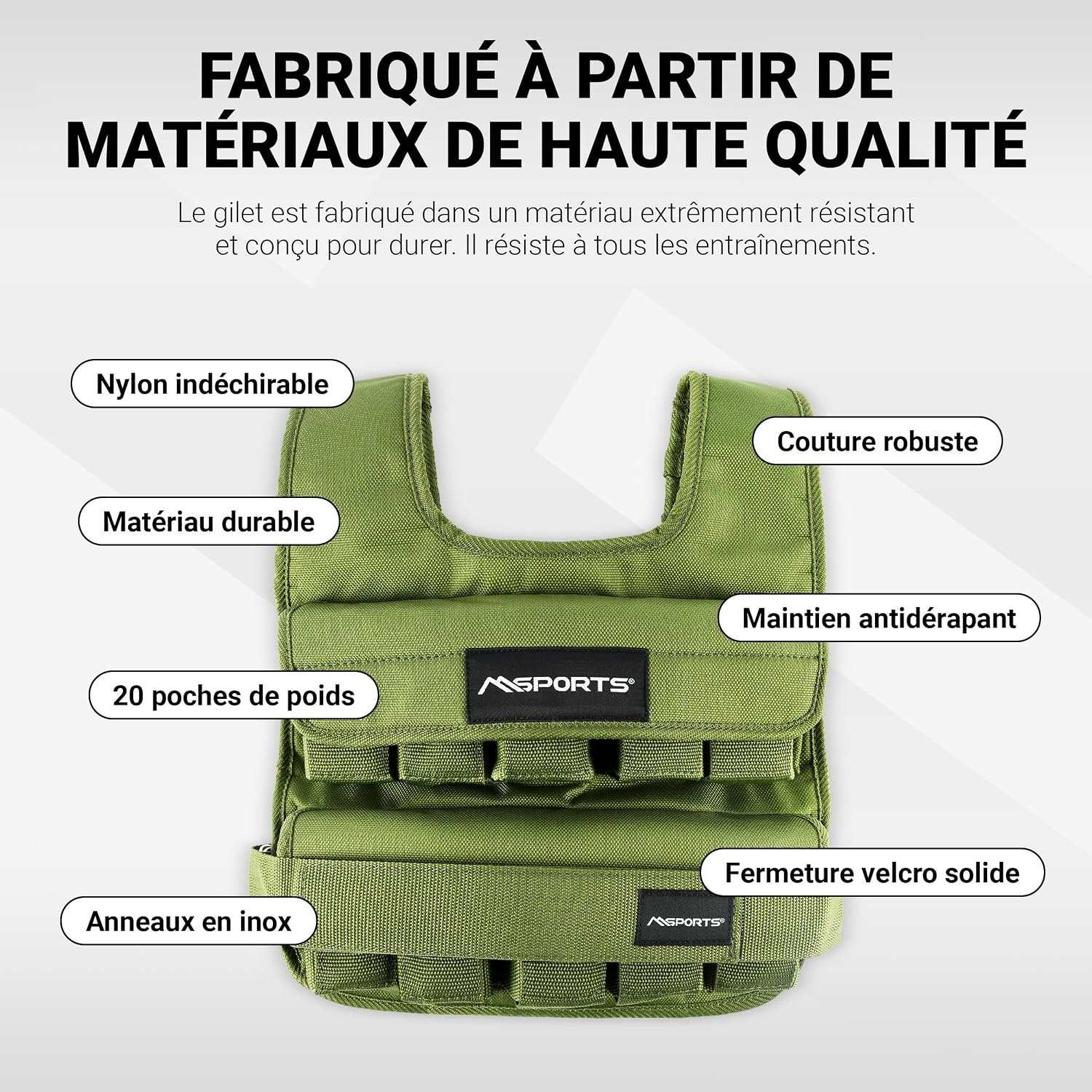 MSPORTS Gilet Leste vue detaillee